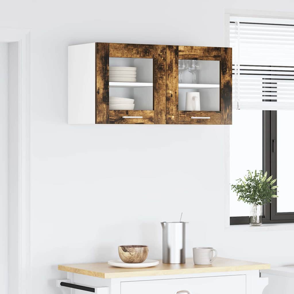 Hangkast met opslag Gerookt eiken 40 x 31 x 40 cm Bewerkt hout is nu te koop bij PeponiXL, paradijselijk wonen!