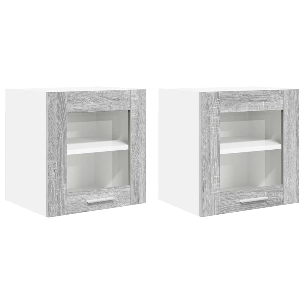 Hangkast 2 pcs Grijs Sonoma 40 x 31 x 40 cm Bewerkt hout is nu te koop bij PeponiXL, paradijselijk wonen!