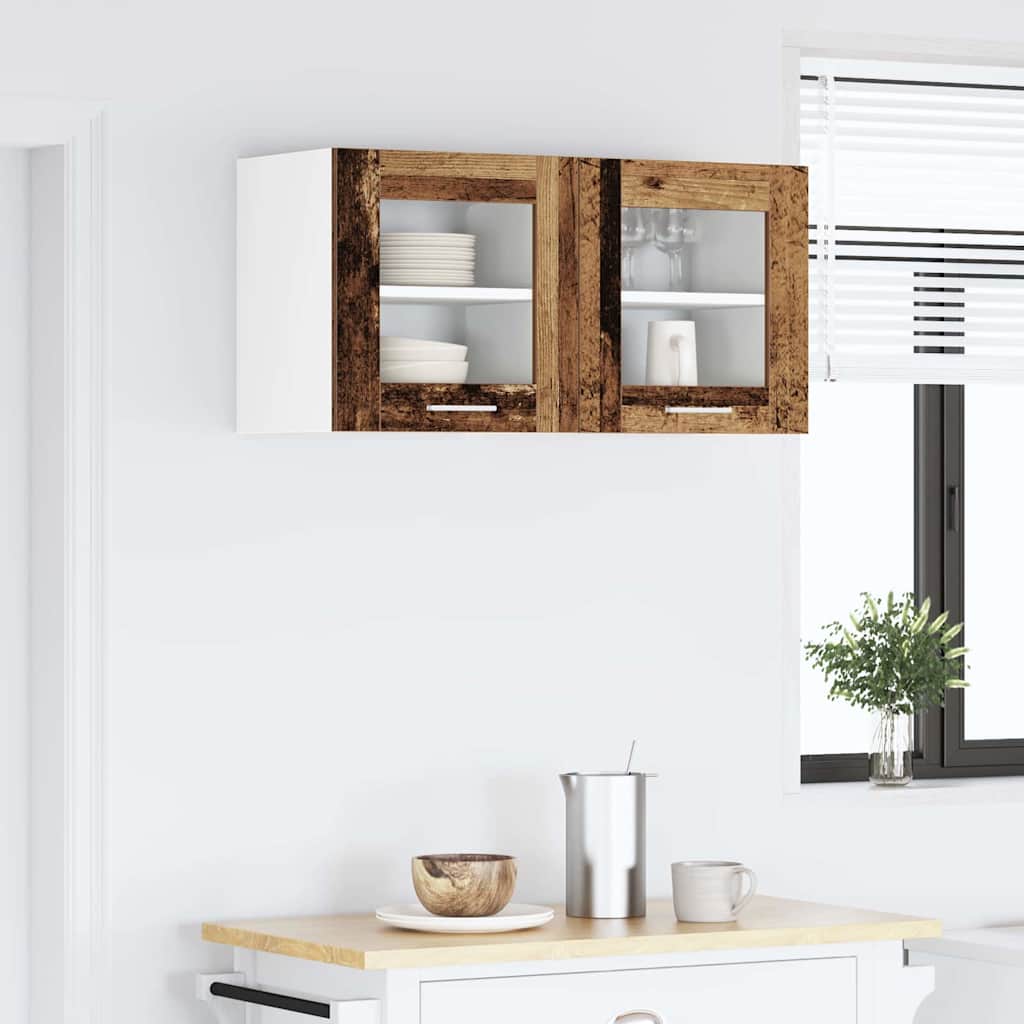 Hangkast met opslag 2 pcs Oudhout 40 x 31 x 40 cm Bewerkt hout is nu te koop bij PeponiXL, paradijselijk wonen!