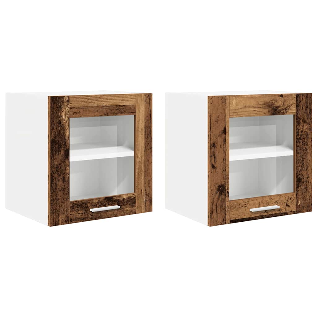 Hangkast met opslag 2 pcs Oudhout 40 x 31 x 40 cm Bewerkt hout is nu te koop bij PeponiXL, paradijselijk wonen!
