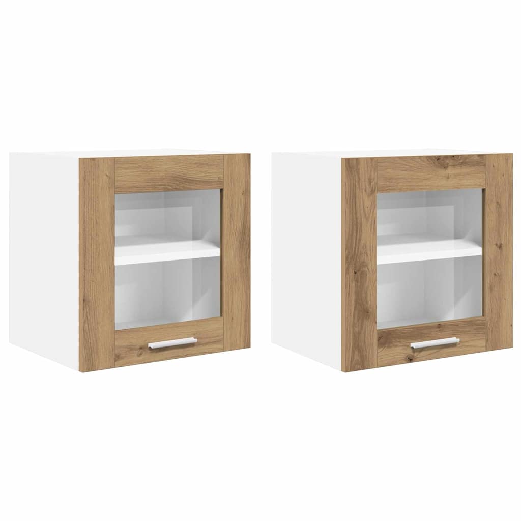 Hangkast Riga 2 pcs Artisan Eiken 40 x 31 x 40 cm Bewerkt hout is nu te koop bij PeponiXL, paradijselijk wonen!
