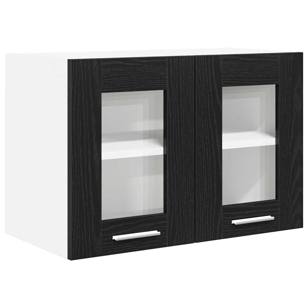 Hangkast 2 pcs Zwart Eiken 60 x 31 x 40 cm Bewerkt hout is nu te koop bij PeponiXL, paradijselijk wonen!