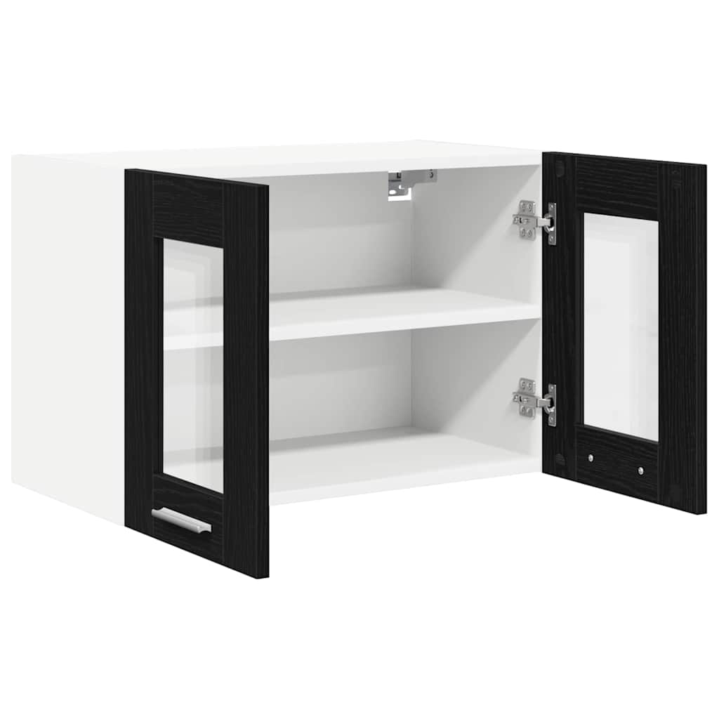 Hangkast 2 pcs Zwart Eiken 60 x 31 x 40 cm Bewerkt hout is nu te koop bij PeponiXL, paradijselijk wonen!