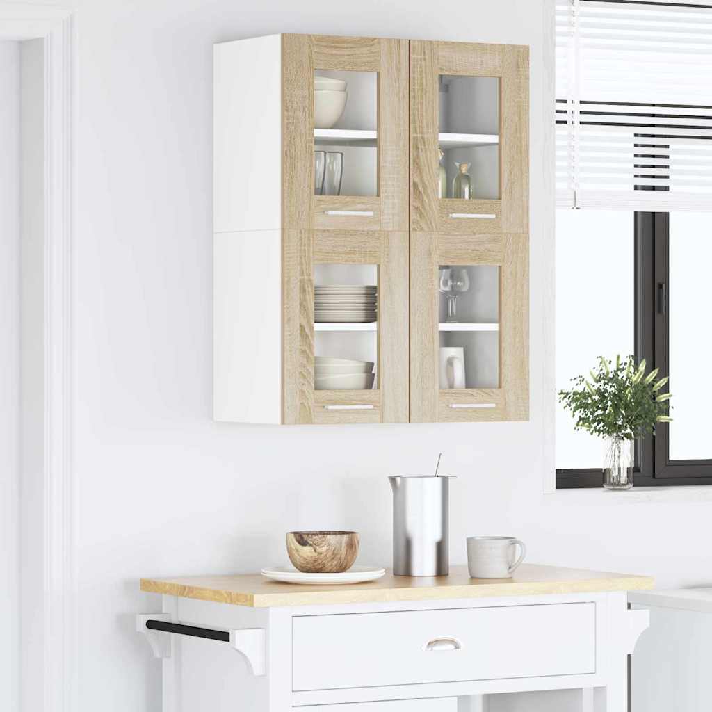 Hangkast 2 pcs Sonoma Eiken 60 x 31 x 40 cm Bewerkt hout is nu te koop bij PeponiXL, paradijselijk wonen!