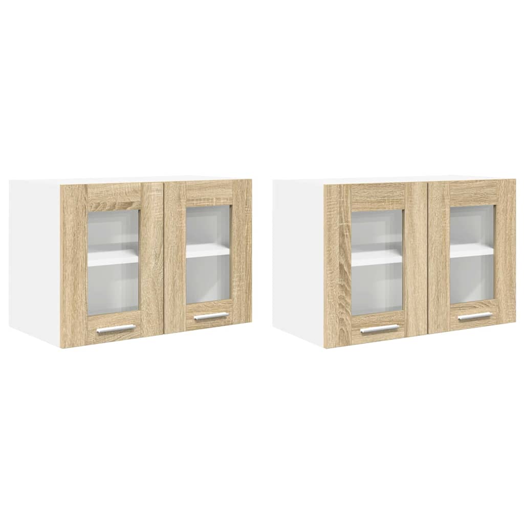 Hangkast 2 pcs Sonoma Eiken 60 x 31 x 40 cm Bewerkt hout is nu te koop bij PeponiXL, paradijselijk wonen!