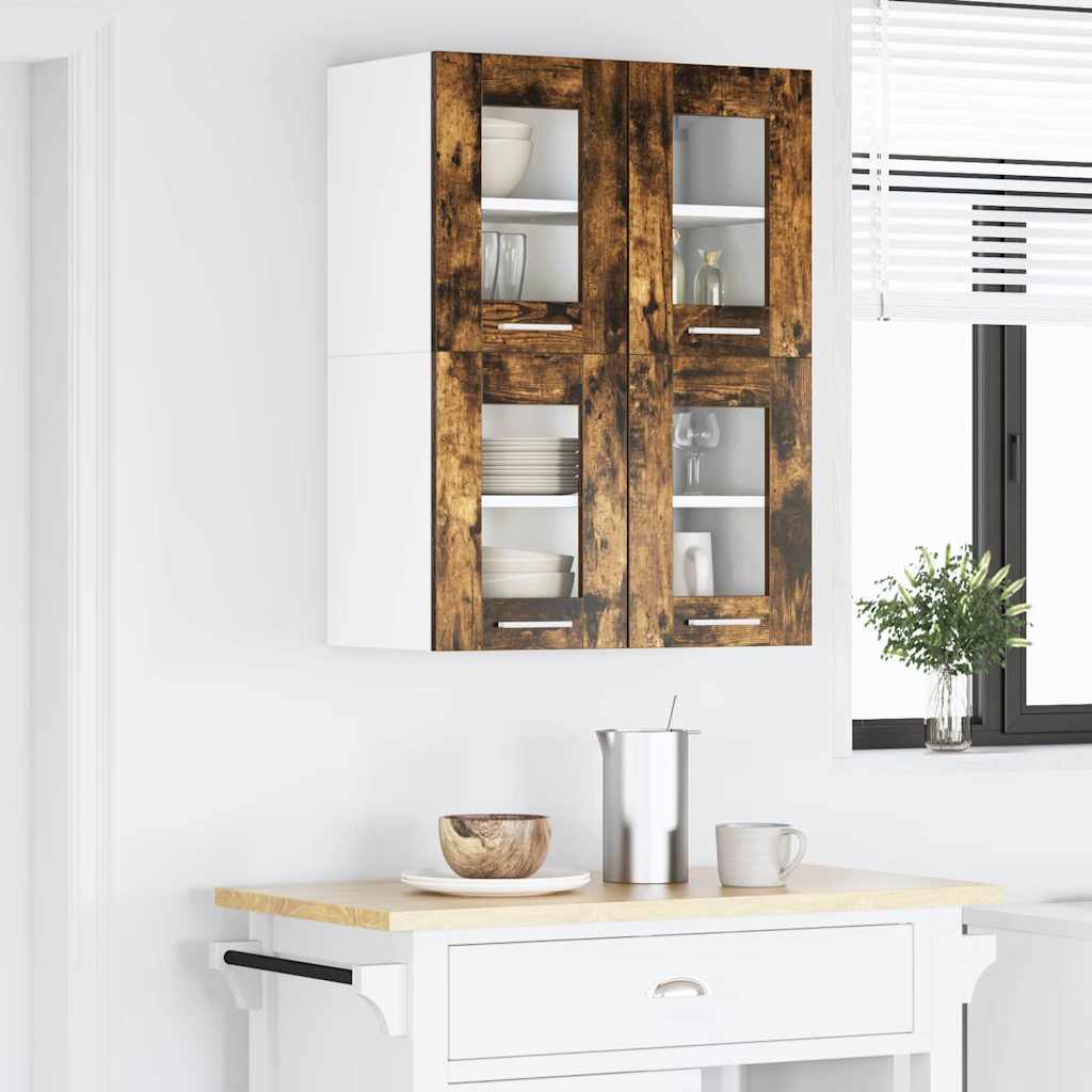 Hangkast met opslag Gerookt eiken 60 x 31 x 40 cm Bewerkt hout is nu te koop bij PeponiXL, paradijselijk wonen!