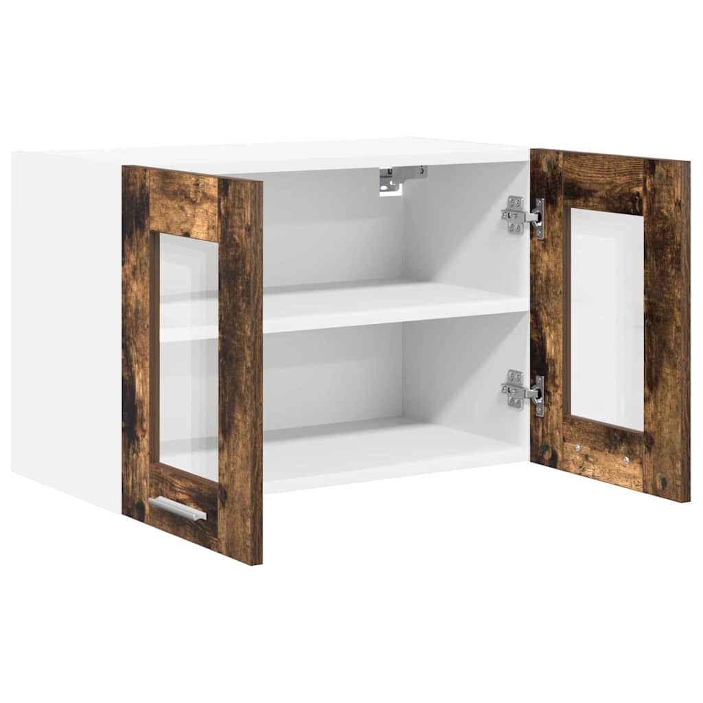 Hangkast met opslag Gerookt eiken 60 x 31 x 40 cm Bewerkt hout is nu te koop bij PeponiXL, paradijselijk wonen!