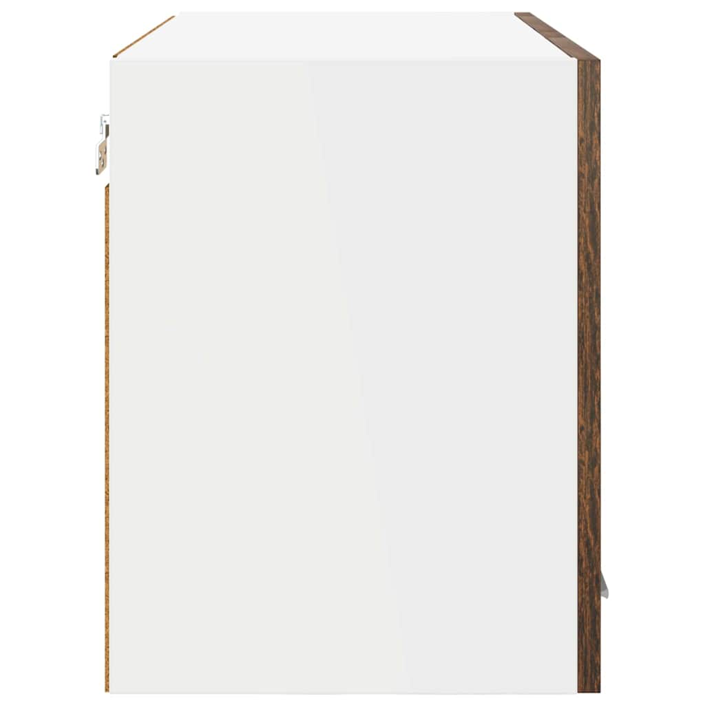 Hangkast met opslag Gerookt eiken 60 x 31 x 40 cm Bewerkt hout is nu te koop bij PeponiXL, paradijselijk wonen!