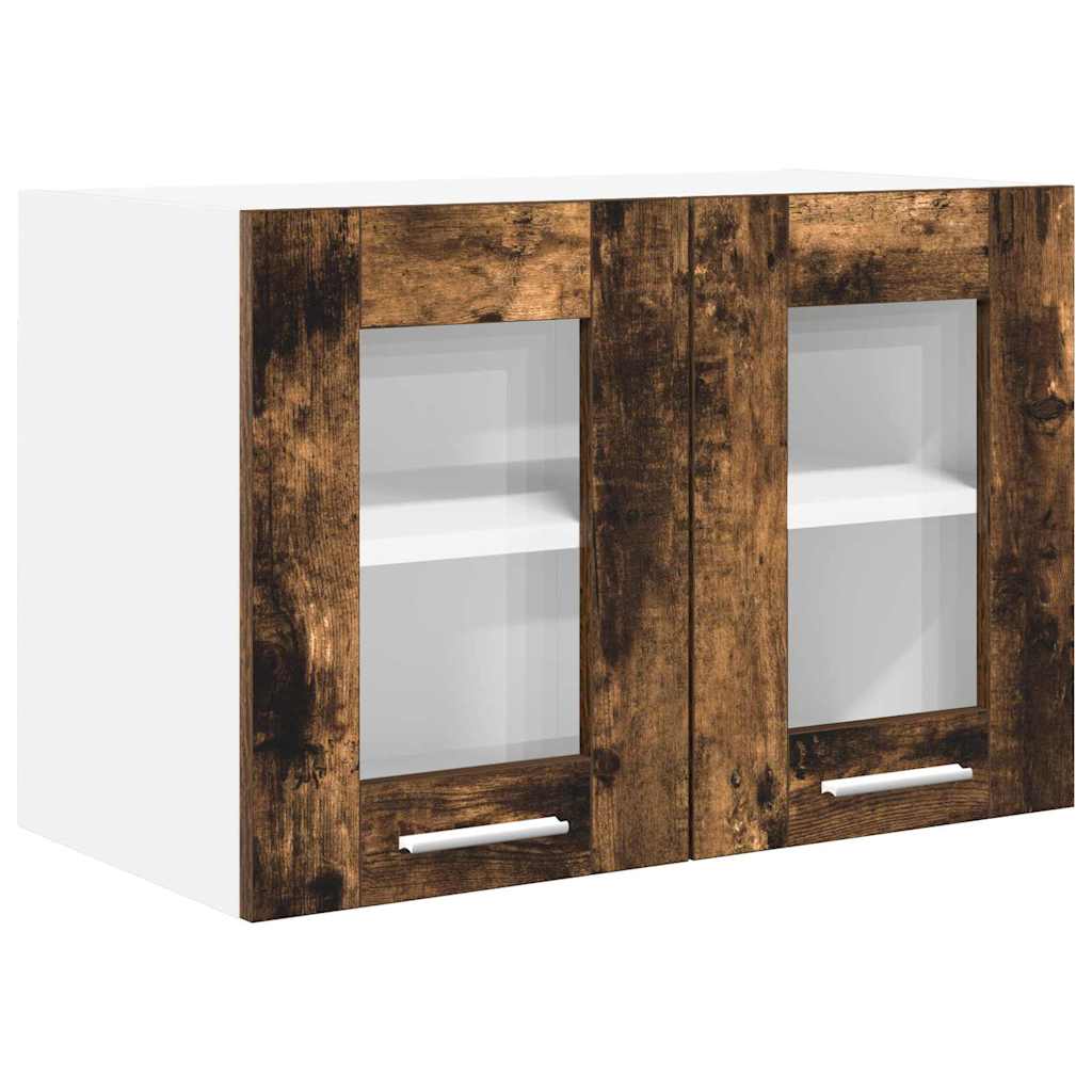 Hangkast 2 pcs Gerookt eiken 60 x 31 x 40 cm Bewerkt hout is nu te koop bij PeponiXL, paradijselijk wonen!