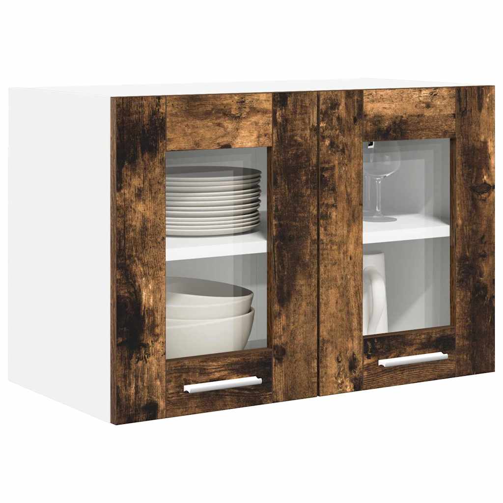 Hangkast 2 pcs Gerookt eiken 60 x 31 x 40 cm Bewerkt hout is nu te koop bij PeponiXL, paradijselijk wonen!