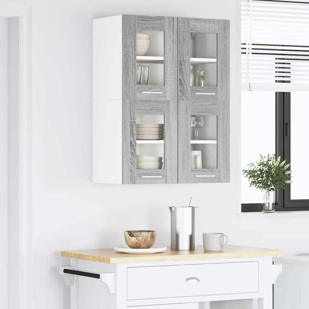 Hangkast 2 pcs Grijs Sonoma 60 x 31 x 40 cm Bewerkt hout is nu te koop bij PeponiXL, paradijselijk wonen!