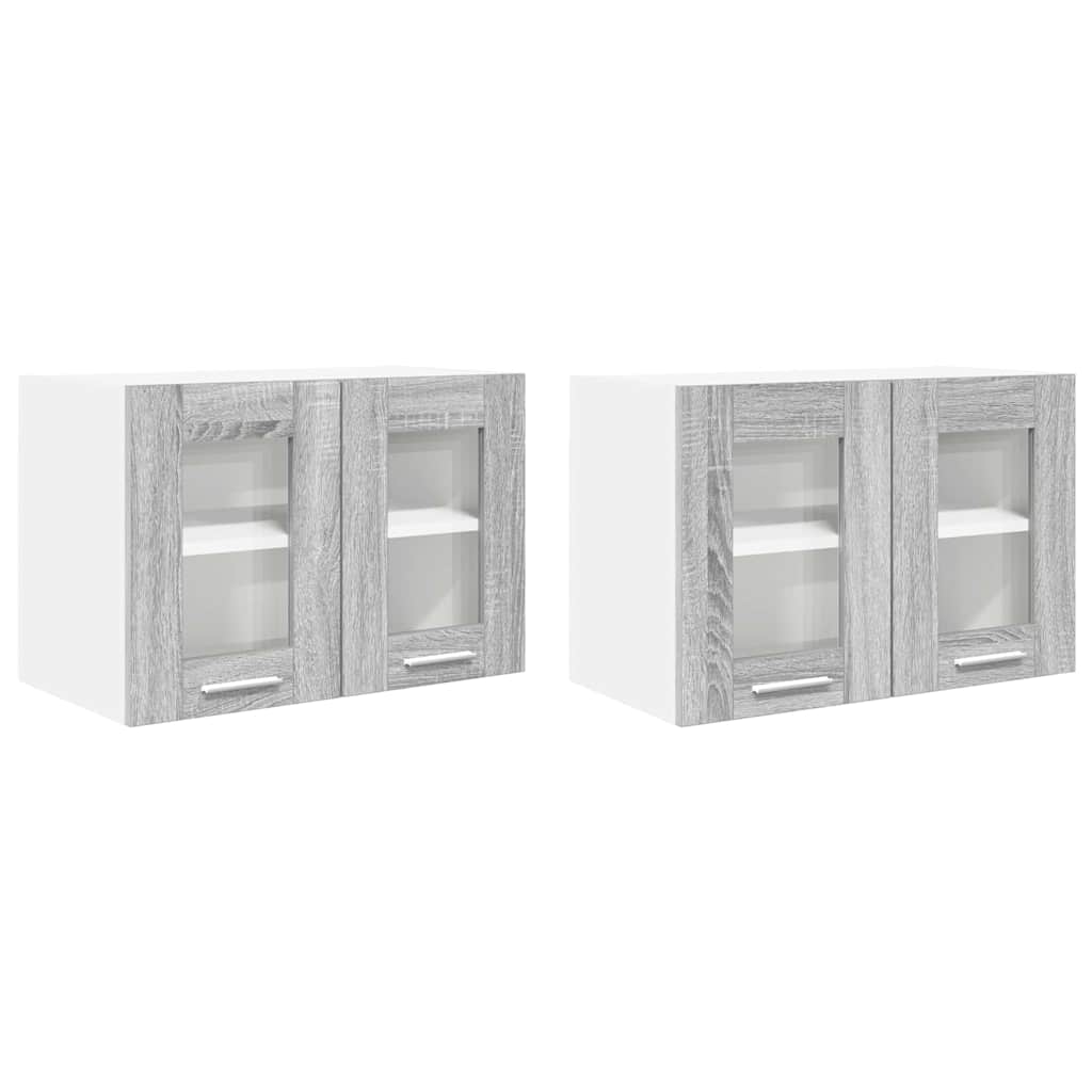 Hangkast 2 pcs Grijs Sonoma 60 x 31 x 40 cm Bewerkt hout is nu te koop bij PeponiXL, paradijselijk wonen!