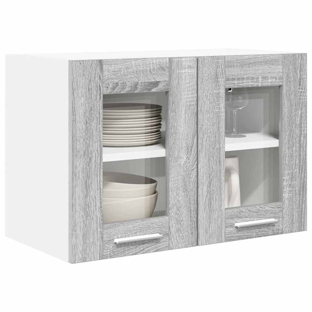 Hangkast 2 pcs Grijs Sonoma 60 x 31 x 40 cm Bewerkt hout is nu te koop bij PeponiXL, paradijselijk wonen!