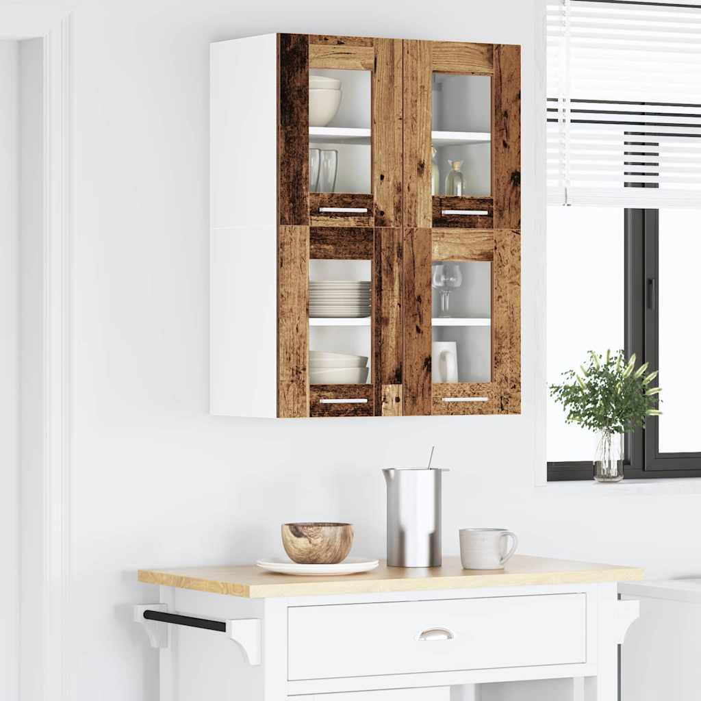 Hangkast met opslag 2 pcs Oudhout 60 x 31 x 40 cm Bewerkt hout is nu te koop bij PeponiXL, paradijselijk wonen!