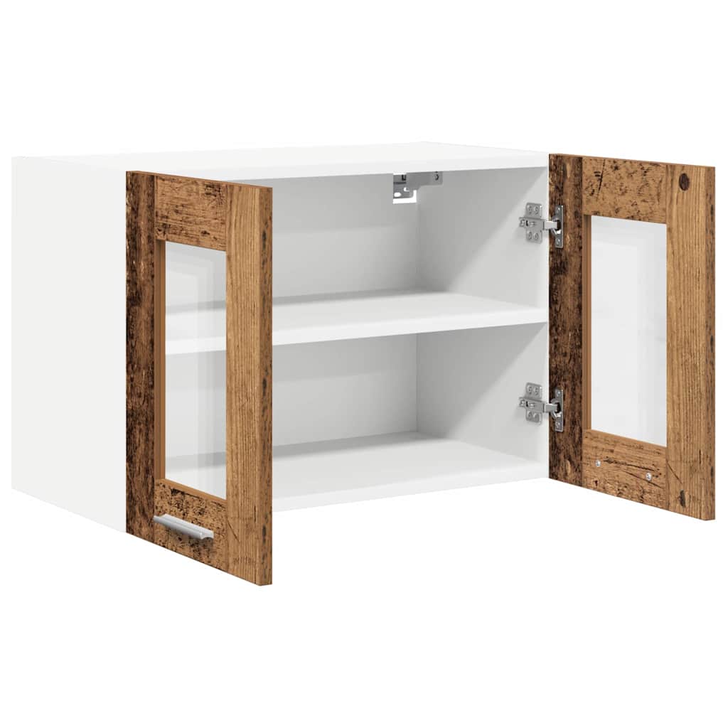Hangkast met opslag 2 pcs Oudhout 60 x 31 x 40 cm Bewerkt hout is nu te koop bij PeponiXL, paradijselijk wonen!