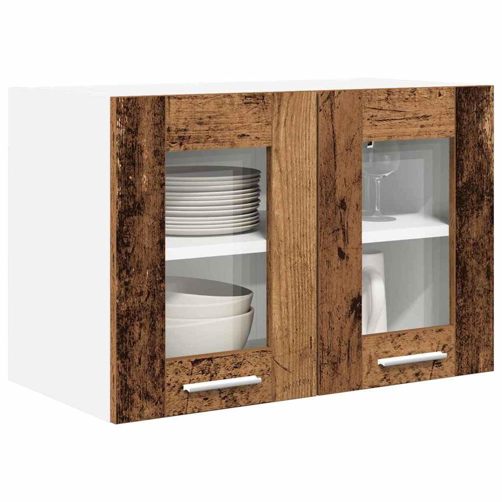Hangkast met opslag 2 pcs Oudhout 60 x 31 x 40 cm Bewerkt hout is nu te koop bij PeponiXL, paradijselijk wonen!
