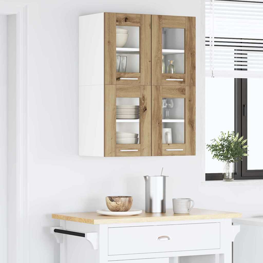 Hangkast Riga 2 pcs Artisan Eiken 60 x 31 x 40 cm Bewerkt hout is nu te koop bij PeponiXL, paradijselijk wonen!