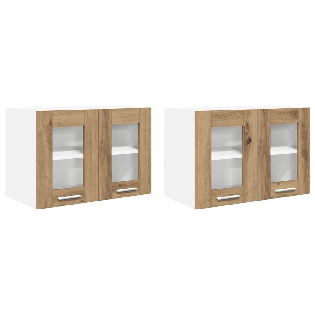 Hangkast Riga 2 pcs Artisan Eiken 60 x 31 x 40 cm Bewerkt hout is nu te koop bij PeponiXL, paradijselijk wonen!