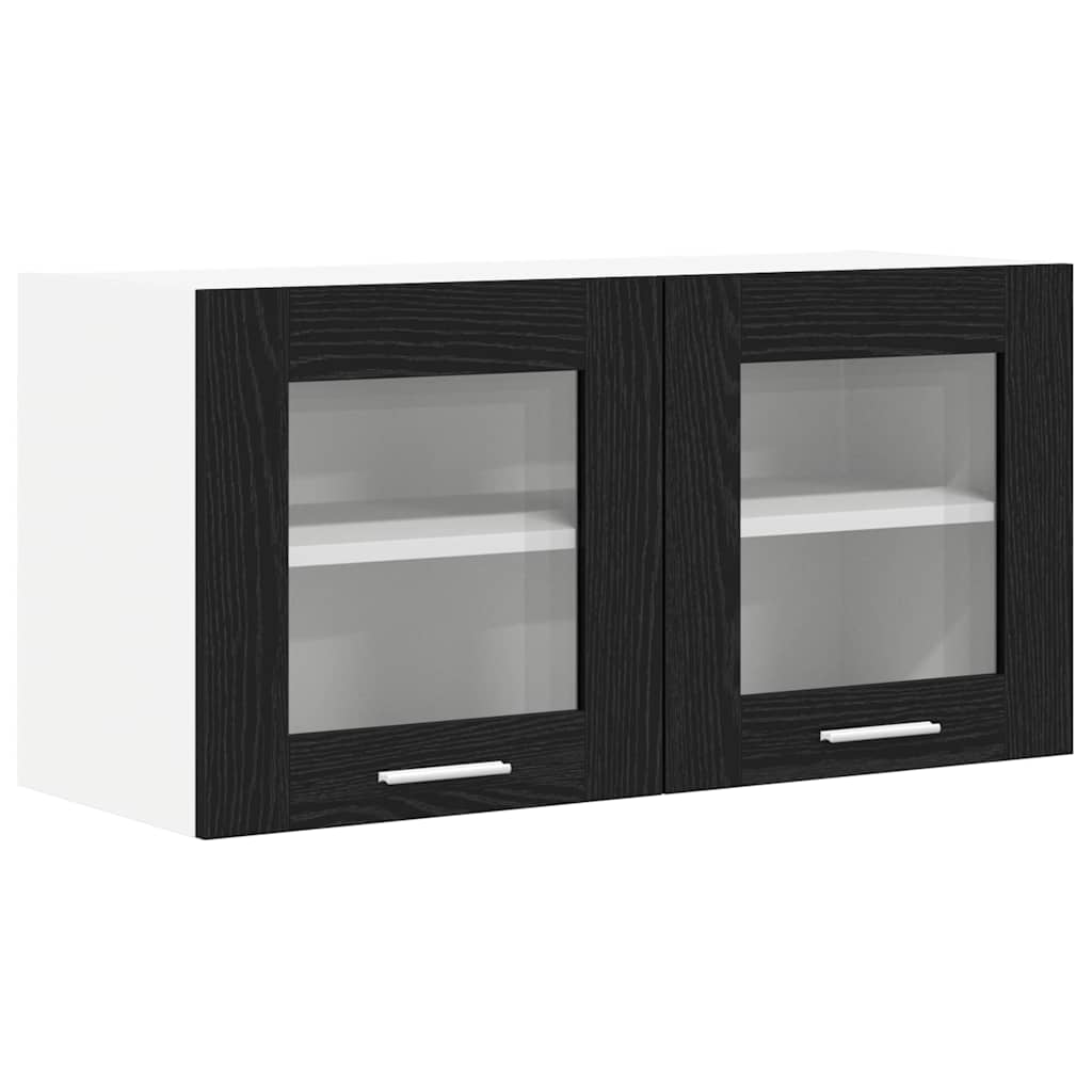 Hangkast Zwarte Eik en Wit 80 x 31 x 40 cm Bewerkt hout is nu te koop bij PeponiXL, paradijselijk wonen!
