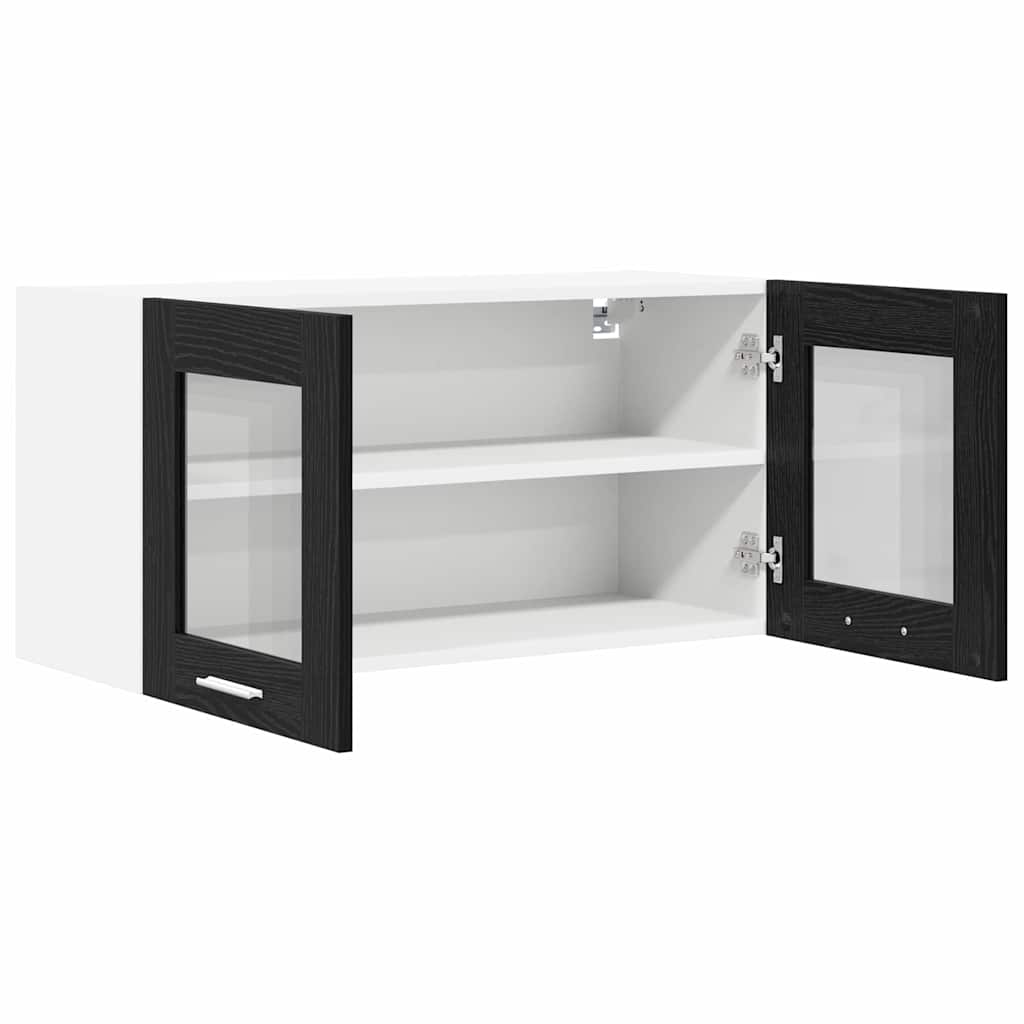 Hangkast Zwarte Eik en Wit 80 x 31 x 40 cm Bewerkt hout is nu te koop bij PeponiXL, paradijselijk wonen!