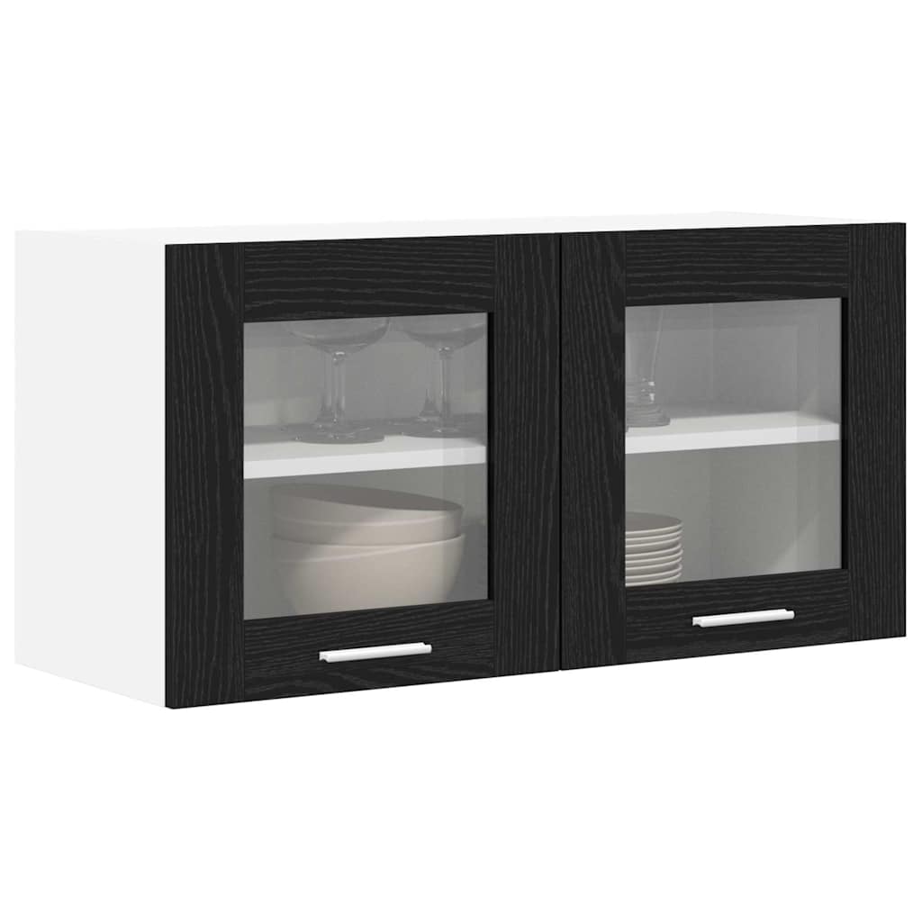 Hangkast Zwarte Eik en Wit 80 x 31 x 40 cm Bewerkt hout is nu te koop bij PeponiXL, paradijselijk wonen!