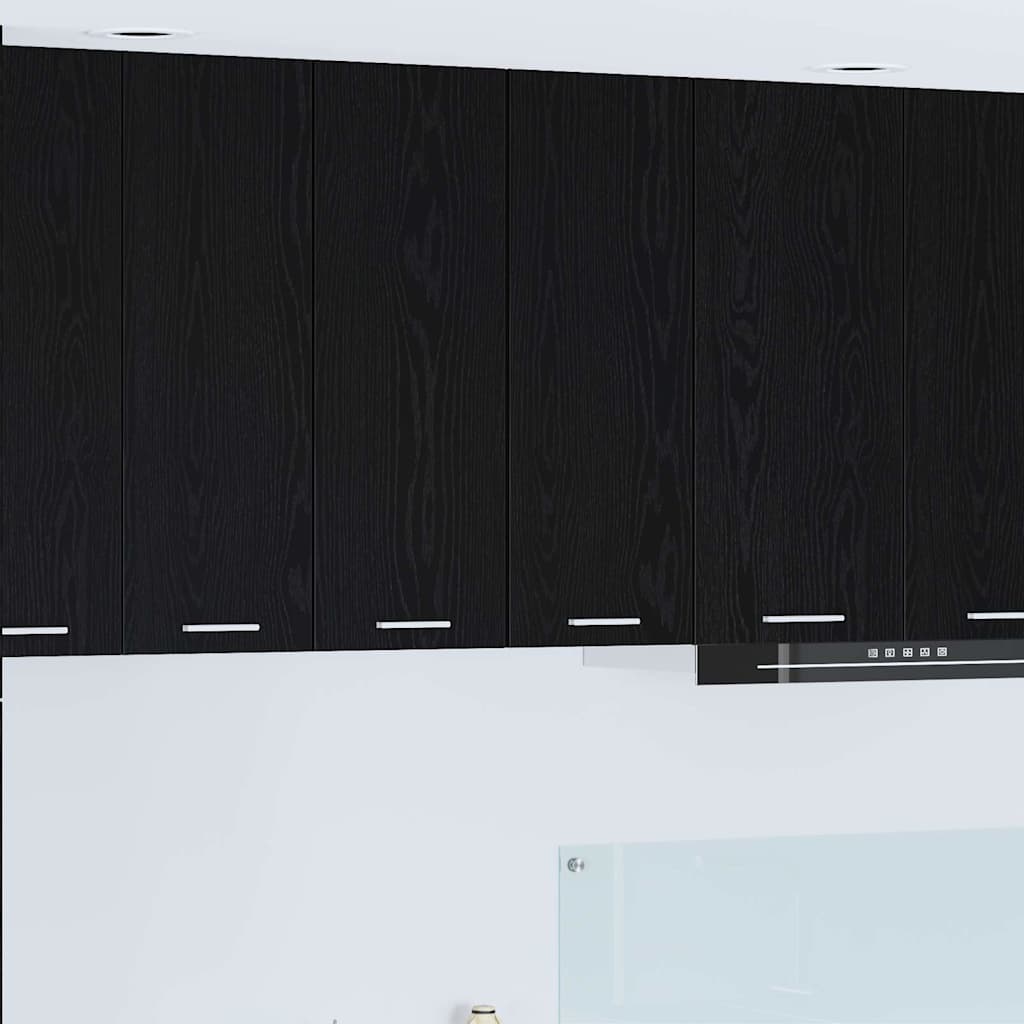 Hangkast Zwarte Eik en Wit 30 x 31 x 80 cm Bewerkt hout is nu te koop bij PeponiXL, paradijselijk wonen!