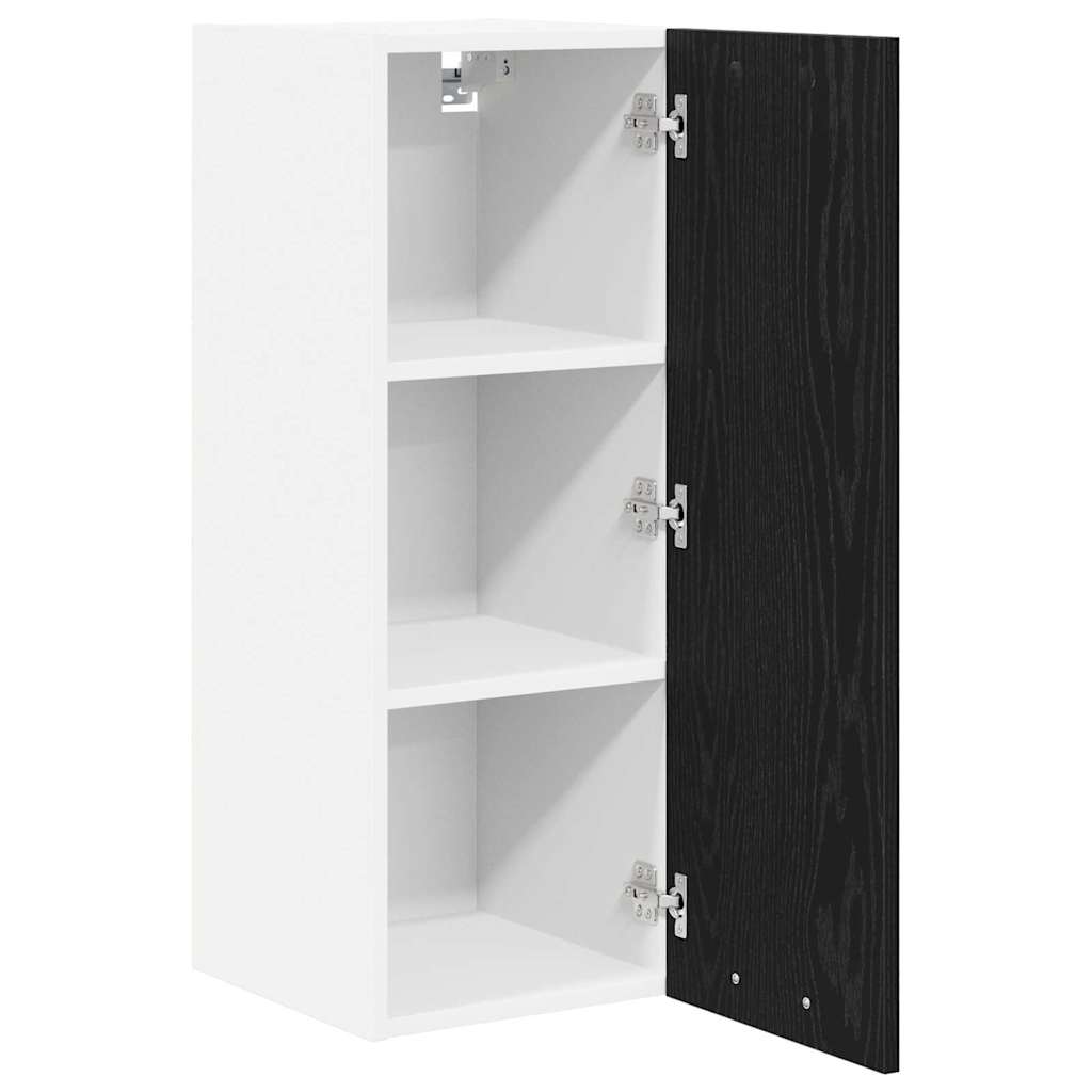 Hangkast Zwarte Eik en Wit 30 x 31 x 80 cm Bewerkt hout is nu te koop bij PeponiXL, paradijselijk wonen!