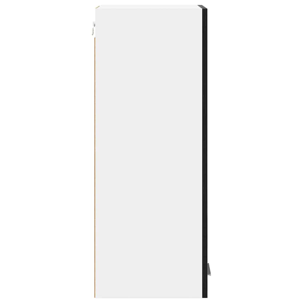 Hangkast Zwarte Eik en Wit 30 x 31 x 80 cm Bewerkt hout is nu te koop bij PeponiXL, paradijselijk wonen!