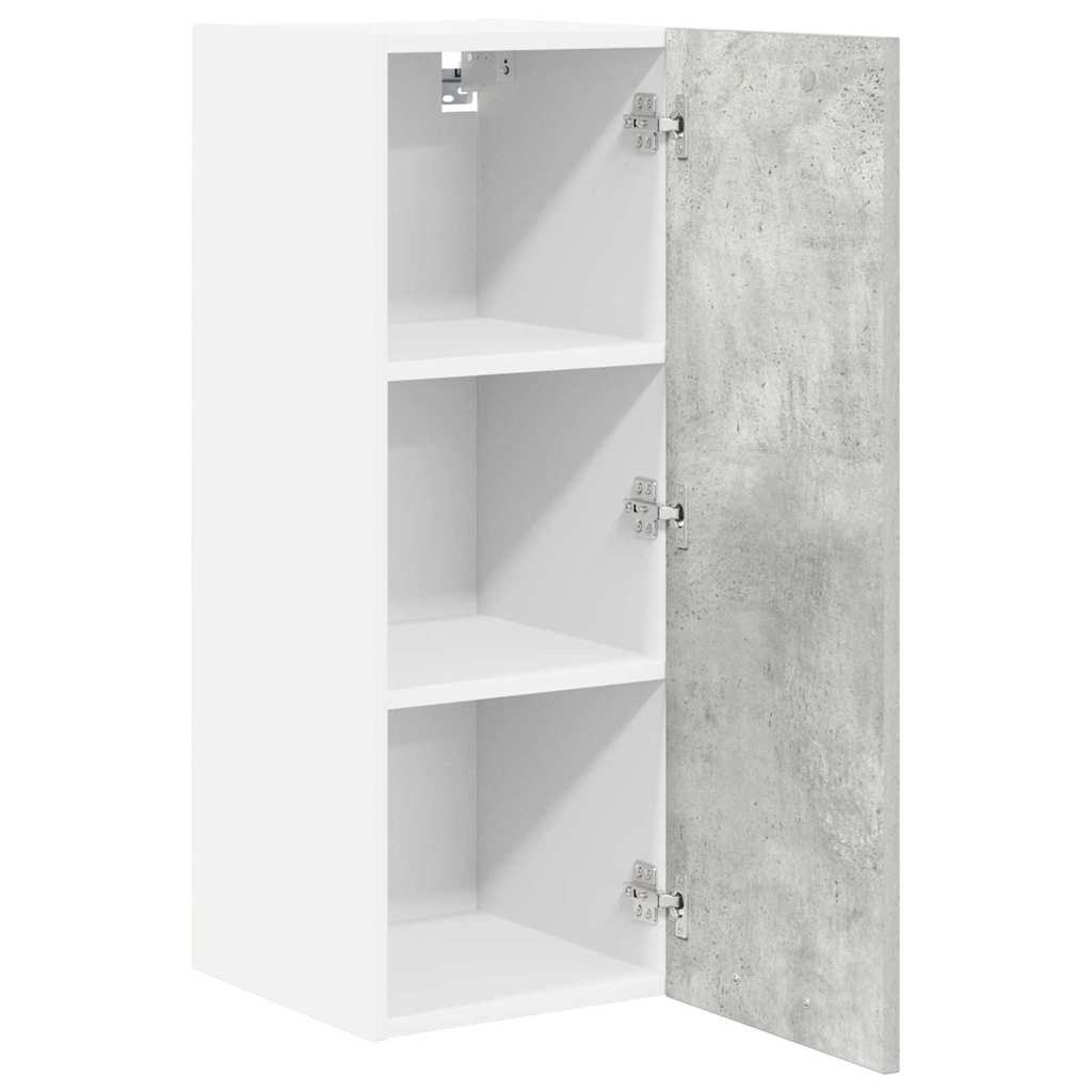 Hangkast 2 pcs Beton Grijs en Wit 30 x 31 x 80 cm Bewerkt hout is nu te koop bij PeponiXL, paradijselijk wonen!