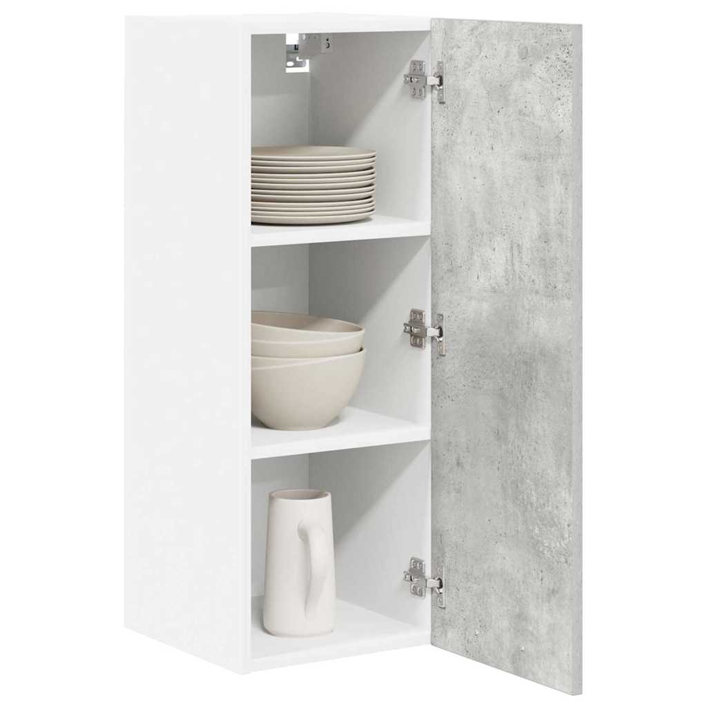 Hangkast 2 pcs Beton Grijs en Wit 30 x 31 x 80 cm Bewerkt hout is nu te koop bij PeponiXL, paradijselijk wonen!
