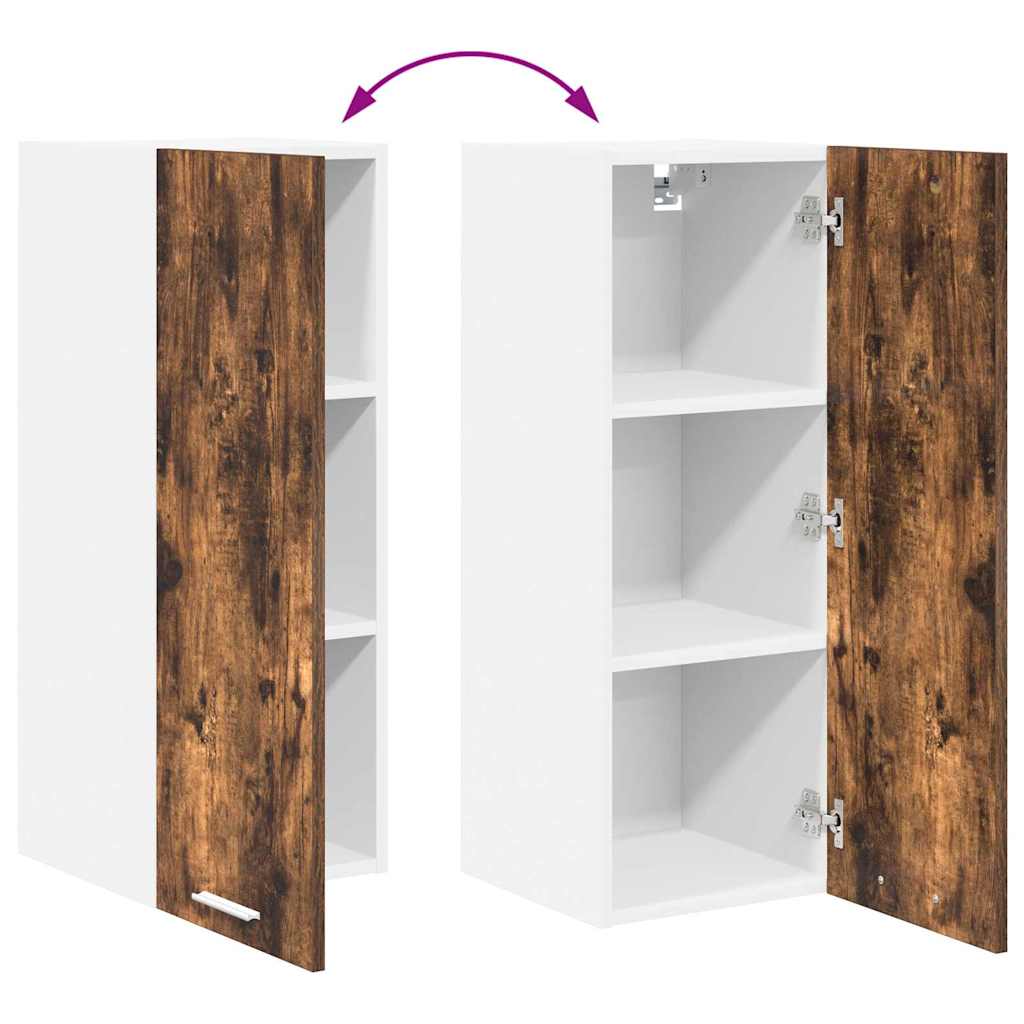 Hangkast Gerookte Eik en Wit 30 x 31 x 80 cm Bewerkt hout is nu te koop bij PeponiXL, paradijselijk wonen!