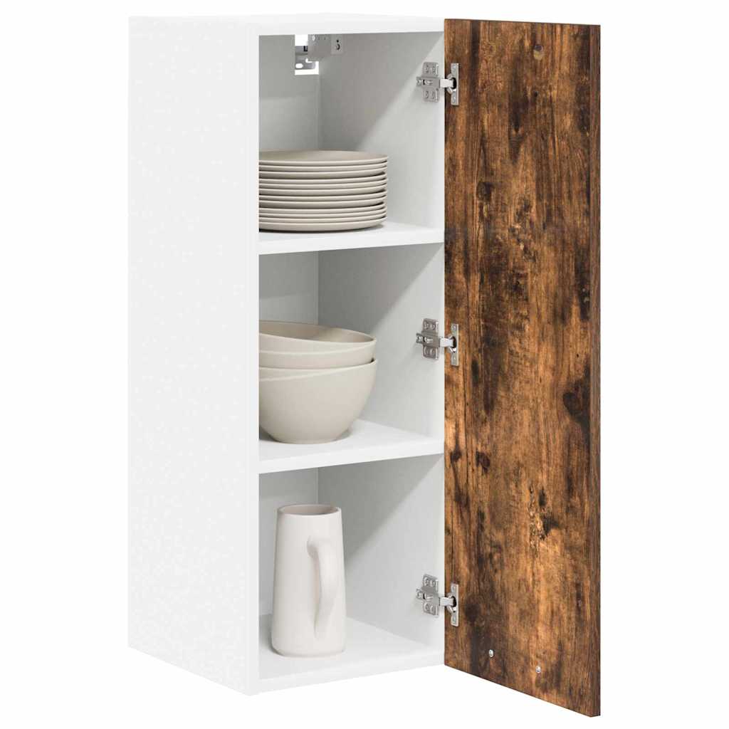 Hangkast Gerookte Eik en Wit 30 x 31 x 80 cm Bewerkt hout is nu te koop bij PeponiXL, paradijselijk wonen!