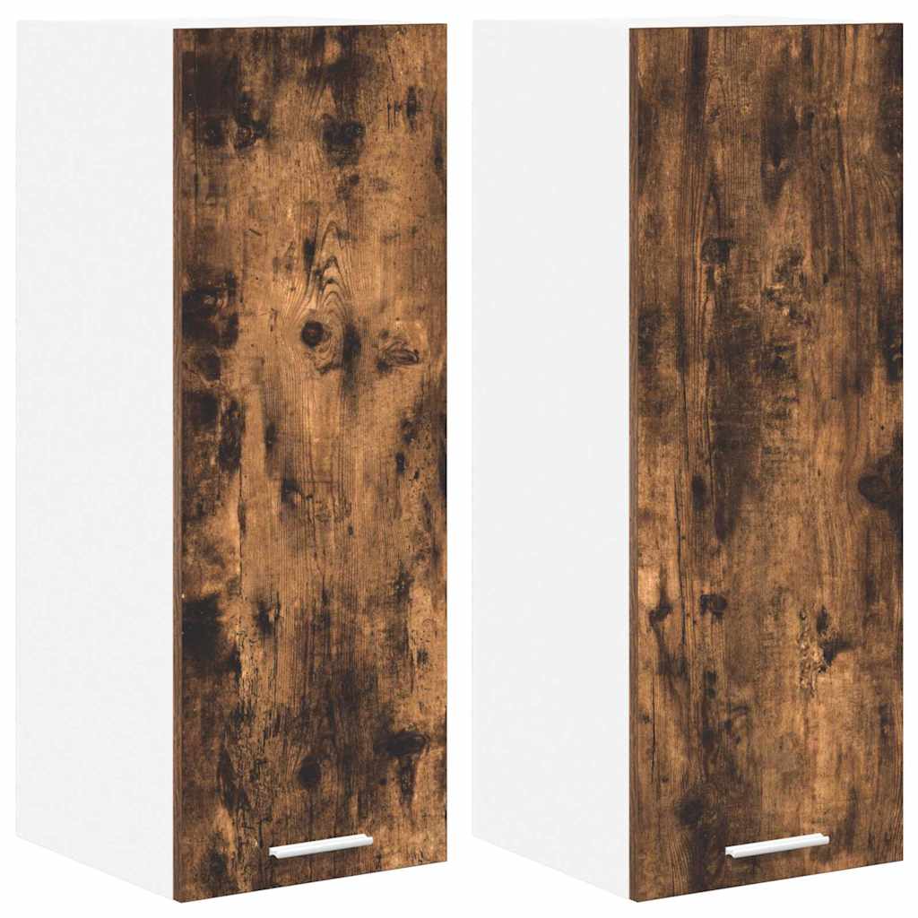 Hangkast Riga 2 pcs Gerookte Eik en Wit 30 x 31 x 80 cm is nu te koop bij PeponiXL, paradijselijk wonen!