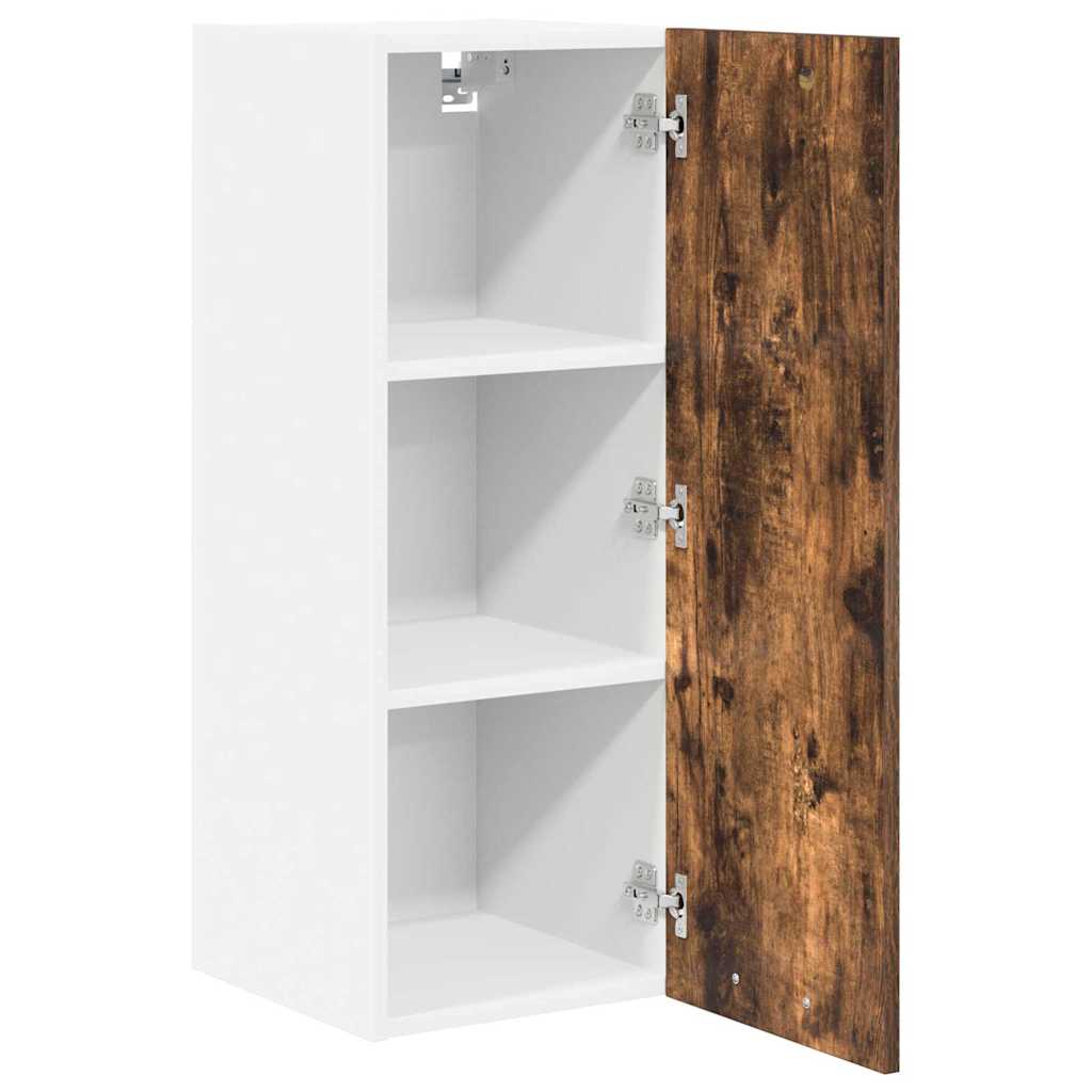 Hangkast Riga 2 pcs Gerookte Eik en Wit 30 x 31 x 80 cm is nu te koop bij PeponiXL, paradijselijk wonen!