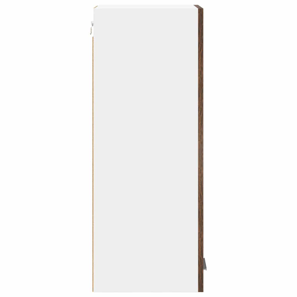 Hangkast Riga 2 pcs Gerookte Eik en Wit 30 x 31 x 80 cm is nu te koop bij PeponiXL, paradijselijk wonen!