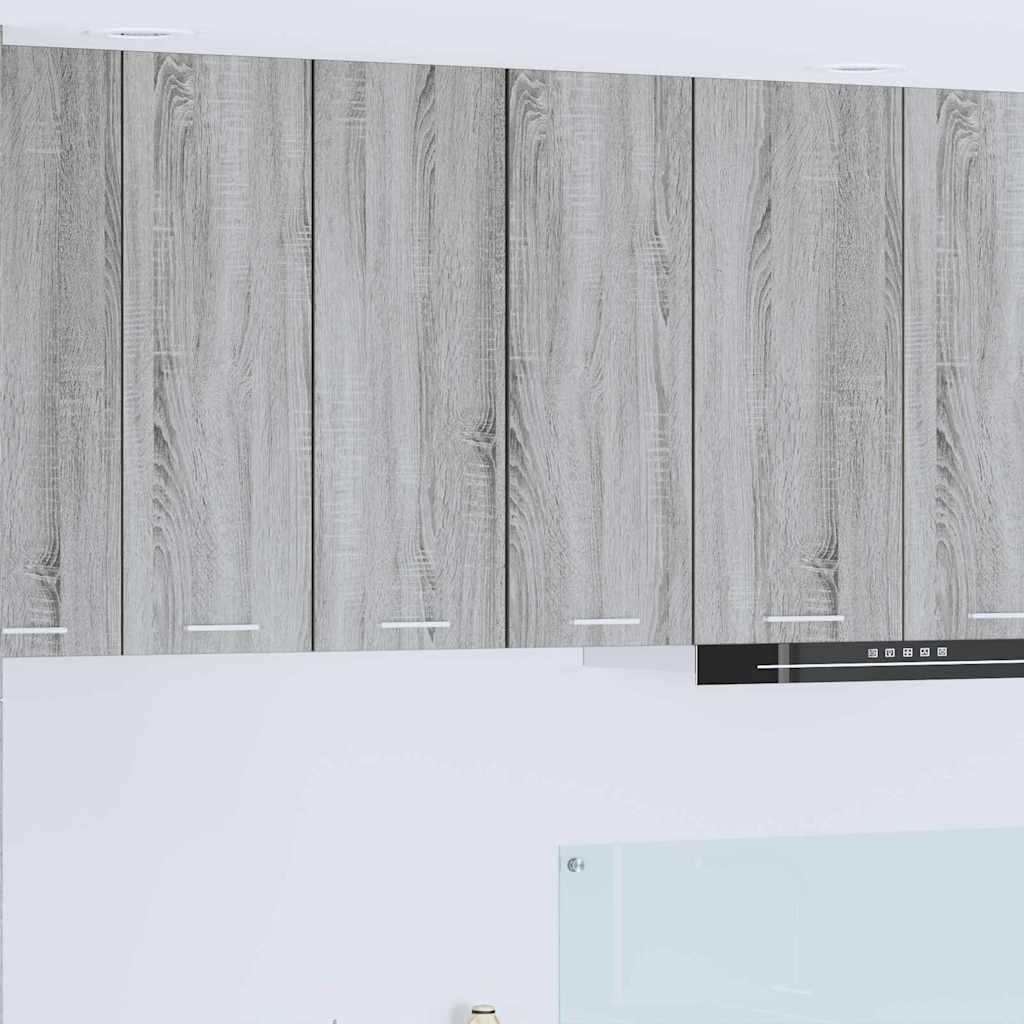 Hangkast 2 pcs Grijs Sonoma en Wit 30 x 31 x 80 cm Bewerkt hout is nu te koop bij PeponiXL, paradijselijk wonen!