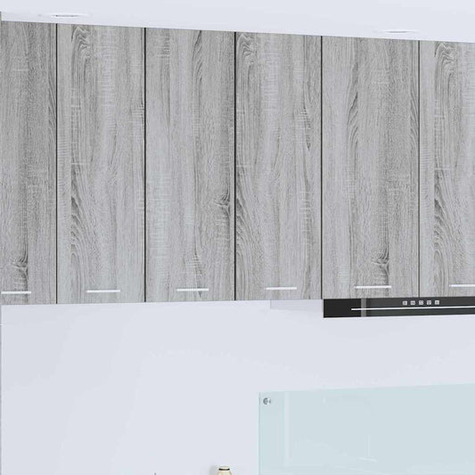 Hangkast 2 pcs Grijs Sonoma en Wit 30 x 31 x 80 cm Bewerkt hout is nu te koop bij PeponiXL, paradijselijk wonen!