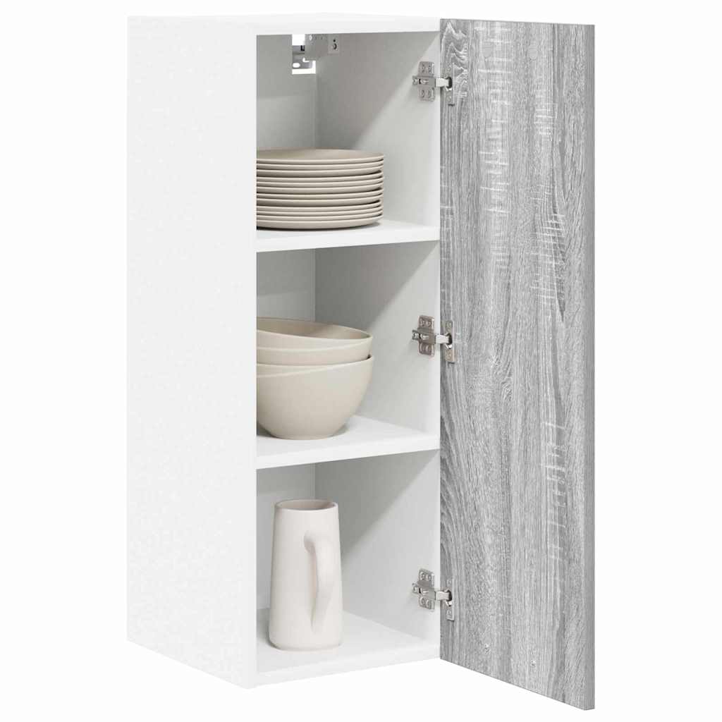 Hangkast 2 pcs Grijs Sonoma en Wit 30 x 31 x 80 cm Bewerkt hout is nu te koop bij PeponiXL, paradijselijk wonen!