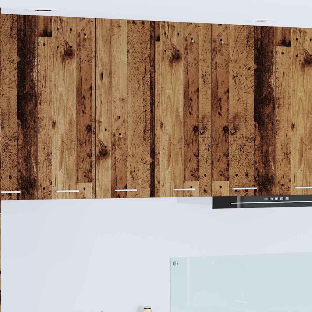 Hangkast 2 pcs Oude Hout en Wit 30 x 31 x 80 cm Bewerkt hout is nu te koop bij PeponiXL, paradijselijk wonen!