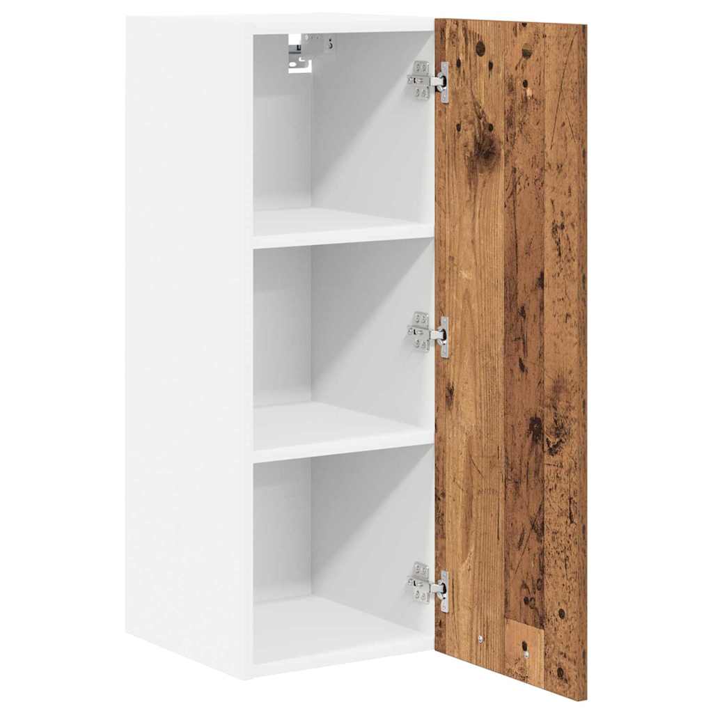 Hangkast 2 pcs Oude Hout en Wit 30 x 31 x 80 cm Bewerkt hout is nu te koop bij PeponiXL, paradijselijk wonen!