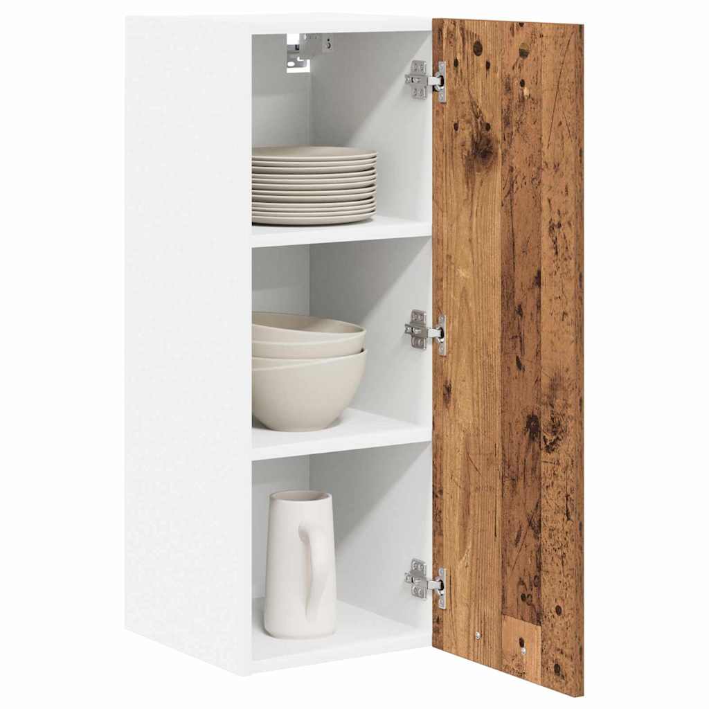 Hangkast 2 pcs Oude Hout en Wit 30 x 31 x 80 cm Bewerkt hout is nu te koop bij PeponiXL, paradijselijk wonen!