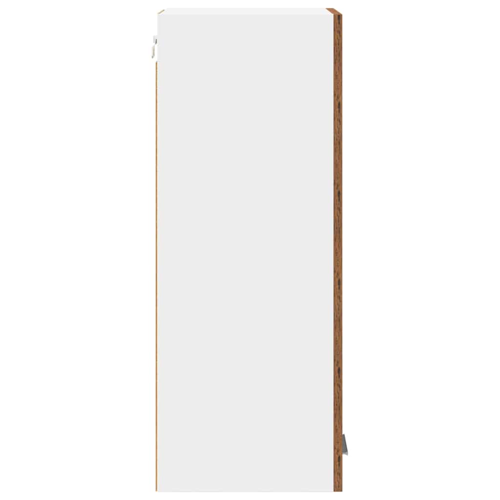 Hangkast 2 pcs Oude Hout en Wit 30 x 31 x 80 cm Bewerkt hout is nu te koop bij PeponiXL, paradijselijk wonen!