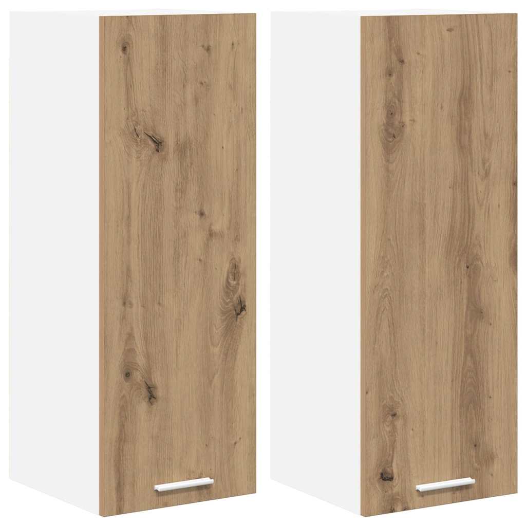 Hangkast 2 pcs Ambachtelijke Eik en Wit 30 x 31 x 80 cm is nu te koop bij PeponiXL, paradijselijk wonen!
