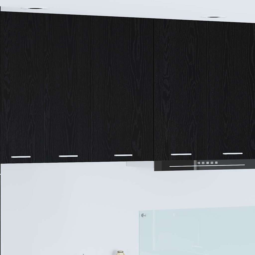 Hangkast Riga Zwarte Eik en Wit 40 x 31 x 80 cm Bewerkt hout is nu te koop bij PeponiXL, paradijselijk wonen!