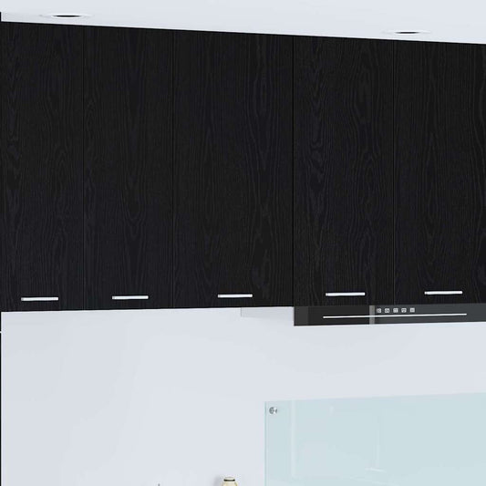 Hangkast Riga Zwarte Eik en Wit 40 x 31 x 80 cm Bewerkt hout is nu te koop bij PeponiXL, paradijselijk wonen!