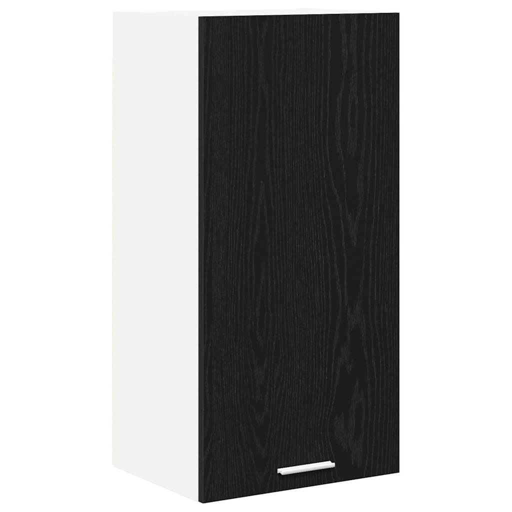 Hangkast Riga Zwarte Eik en Wit 40 x 31 x 80 cm Bewerkt hout is nu te koop bij PeponiXL, paradijselijk wonen!