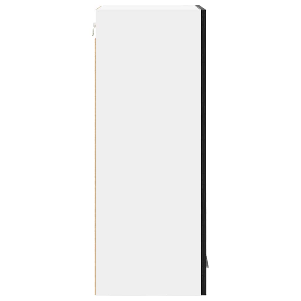 Hangkast Riga Zwarte Eik en Wit 40 x 31 x 80 cm Bewerkt hout is nu te koop bij PeponiXL, paradijselijk wonen!