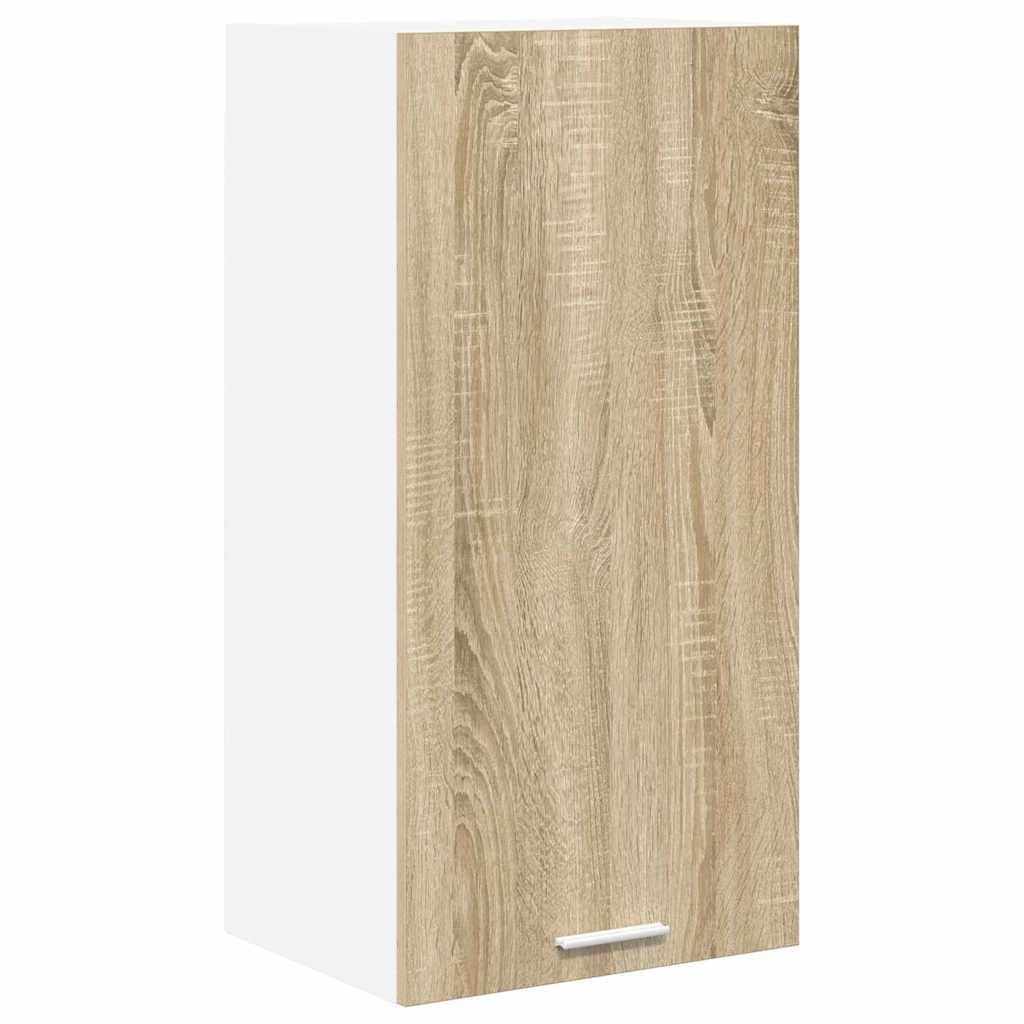 Hangkast Sonoma Eik en Wit 40 x 31 x 80 cm Bewerkt hout is nu te koop bij PeponiXL, paradijselijk wonen!