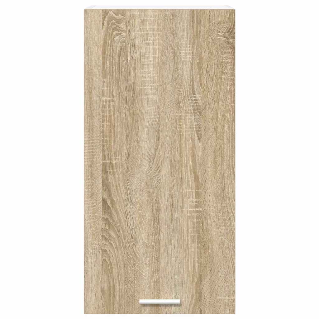 Hangkast Sonoma Eik en Wit 40 x 31 x 80 cm Bewerkt hout is nu te koop bij PeponiXL, paradijselijk wonen!