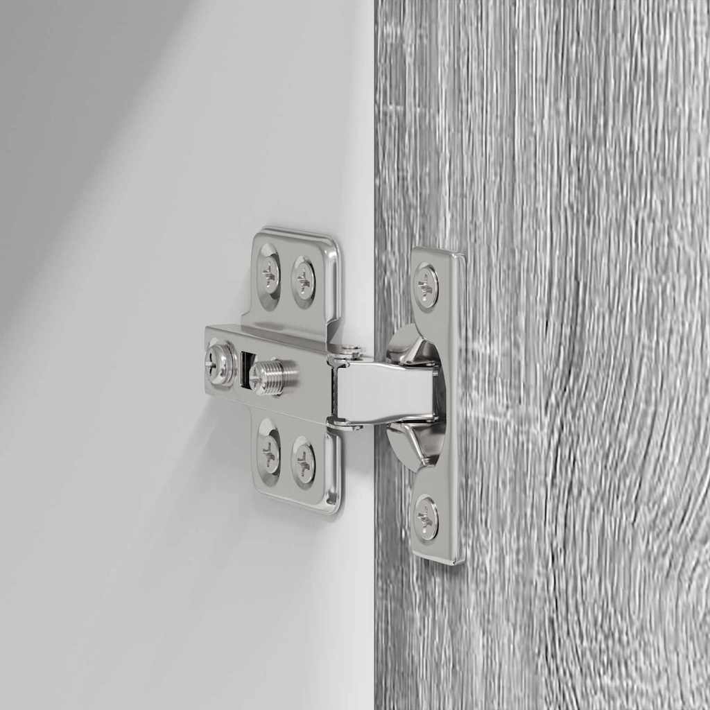 Hangkast Grijs Sonoma en Wit 40 x 31 x 80 cm Bewerkt hout is nu te koop bij PeponiXL, paradijselijk wonen!